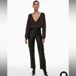 Melina Super High Rise Faux Leather Pants NWT